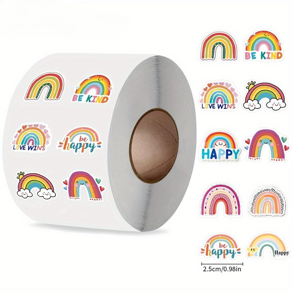 500pcs Colorful Rainbow Decal Stickers Water Bottles Laptops Phones Skateboards Aesthetic Stickers for Gift Packaging Stickers