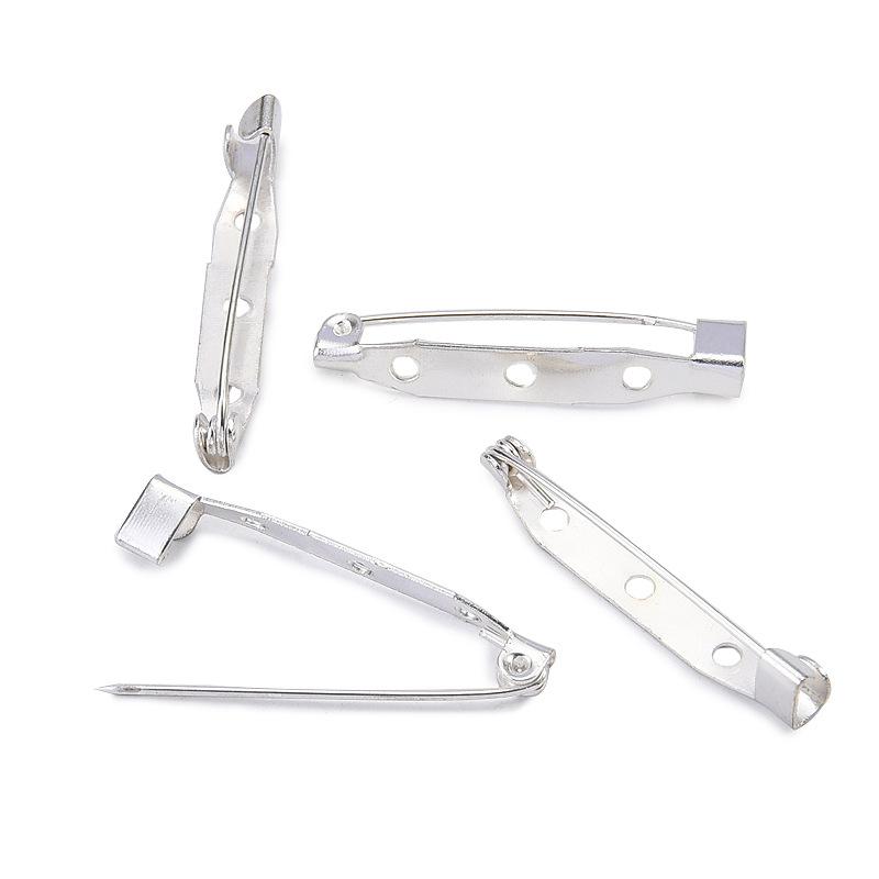 30/50pcs Brooch Clip Base Pins 15/20/25/30/35/40mm Metal Safety Pins Brooch Settings Blank Base for DIY Jewelry Making Supplies