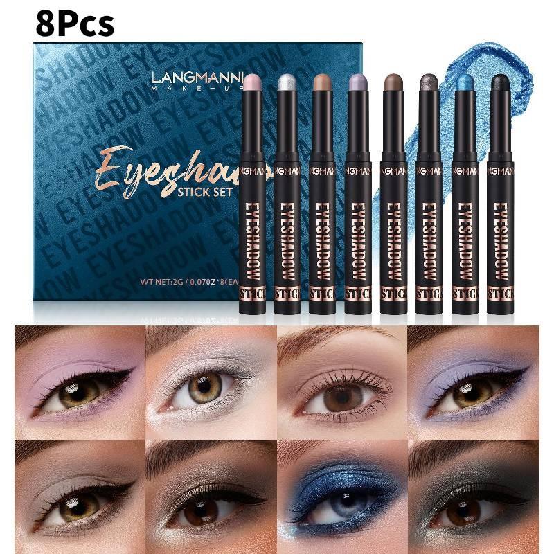 Langmanni Waterproof Long-lasting Eyeshadow Stick Set With 15 Vibrant Shades For All Skin Types