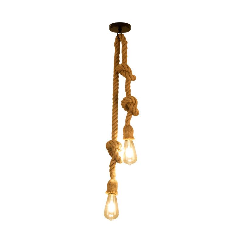 Vintage Hemp Rope Pendant Lights Retro Loft Industrial Hanging Lamp for Living Dining Room Kitchen Edison Lamp Home Light