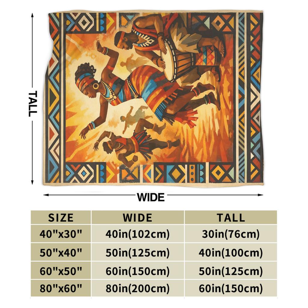 Super Soft ART African Ethnic-Style Throw Blanket Premium Fleece Flannel Lightweight Bed Blanket Cozy Plush Blankets