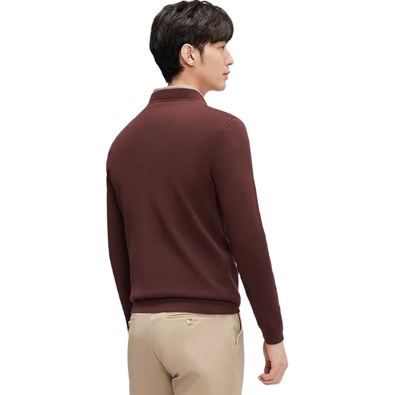 Qipai Men's Half-High Collar Wool Blend Sweater