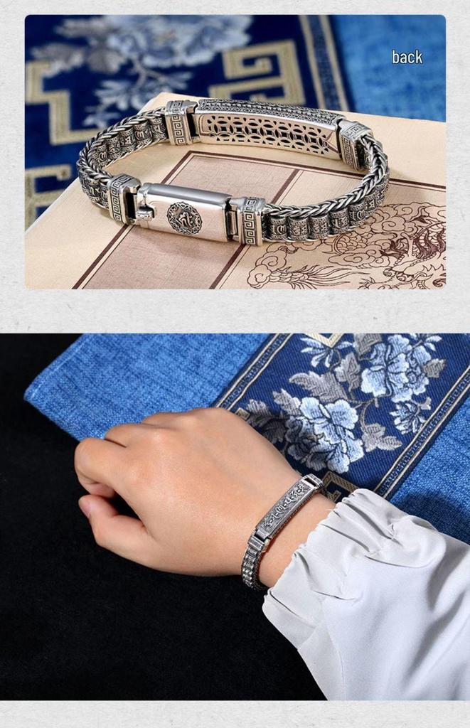 Lulu Tong Sechs-Zeichen-Mantra Herren Armband mit drehendem Zylinder und Perlen: Retro, High-End, Einzigartiges Persönlichkeitsdesign
