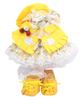 Teddy Bear Mail Order Alice Cookie Ann Costume with Duffle Cape and Floral Print Dress Dress-Up (Size Small, Yellow)