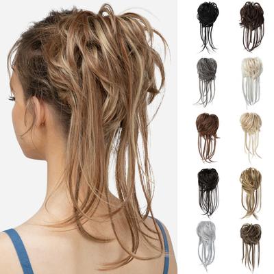 Chignon Wig Natural Decorative Soft Touch Women Hair Extension Faux Hair Bun Dating Supply