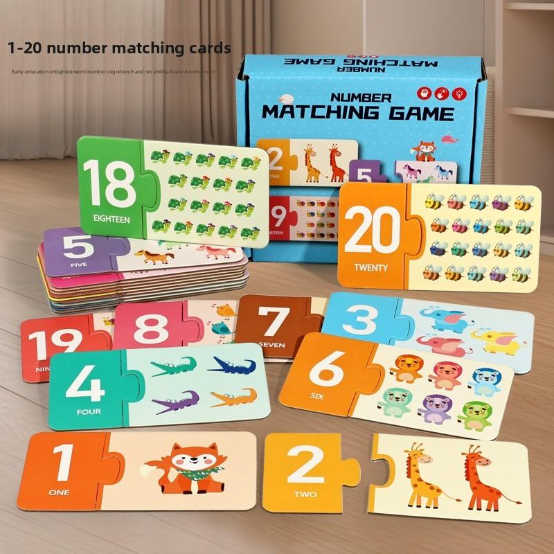 Wooden Alphabet And Number Matching Cards For Kids Educational Game For Early Learning