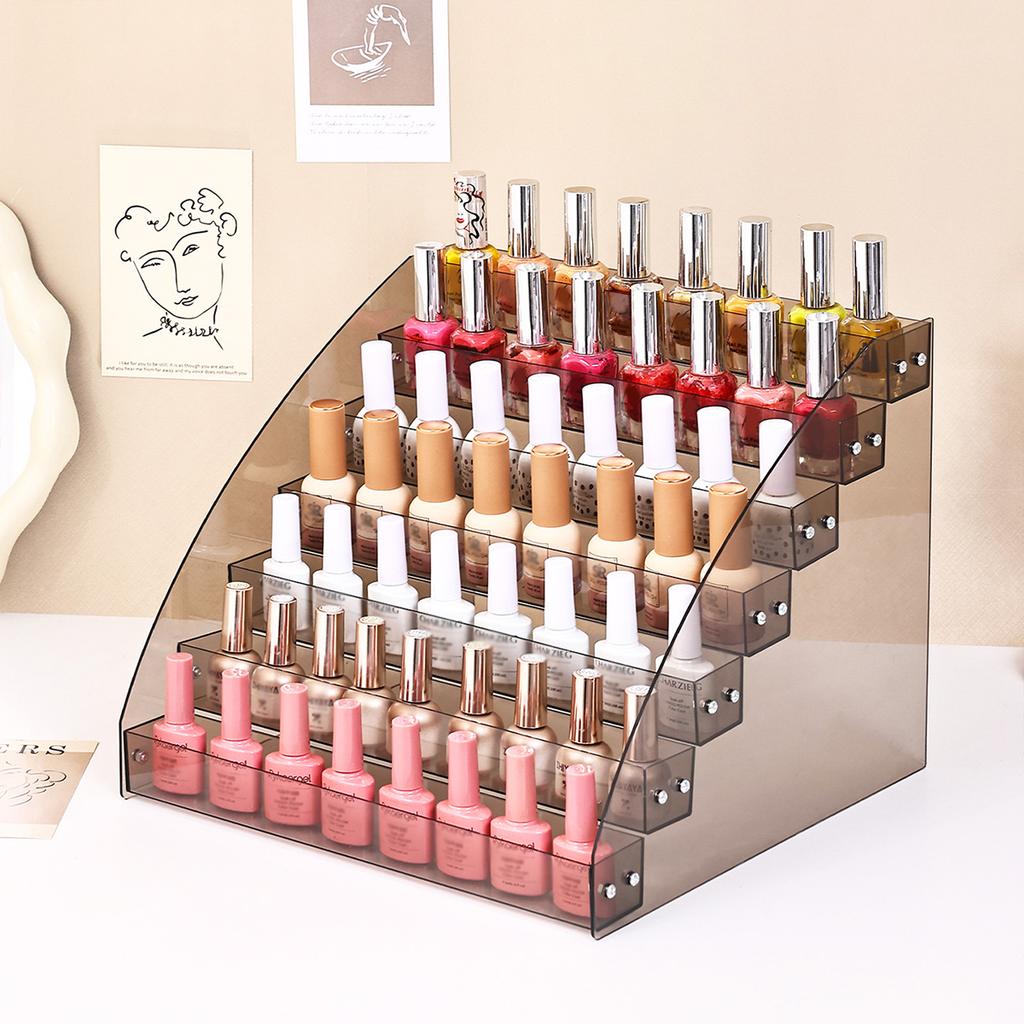 1pc multi-function 2/3/4/5/6/7 layer acrylic nail polish display shelf cosmetics shelf lipstick shelf nail polish storage shelf