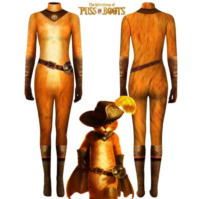Puss In Boots Cosplay Costume Jumpsuit For Halloween Carnival