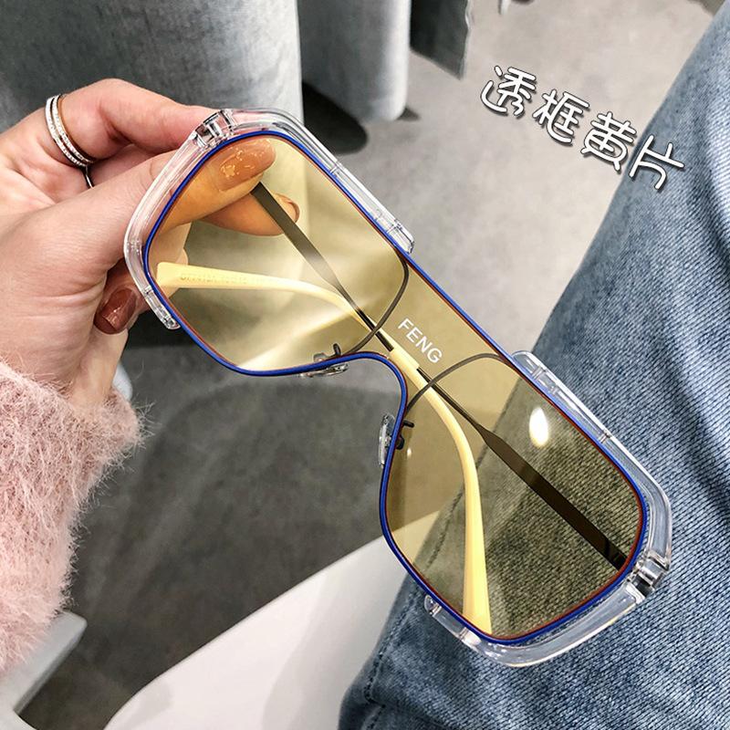 

New Big frame sunglasses Versatile sun glasses Internet celebrity male and female large glasses driving Sunglasses trend