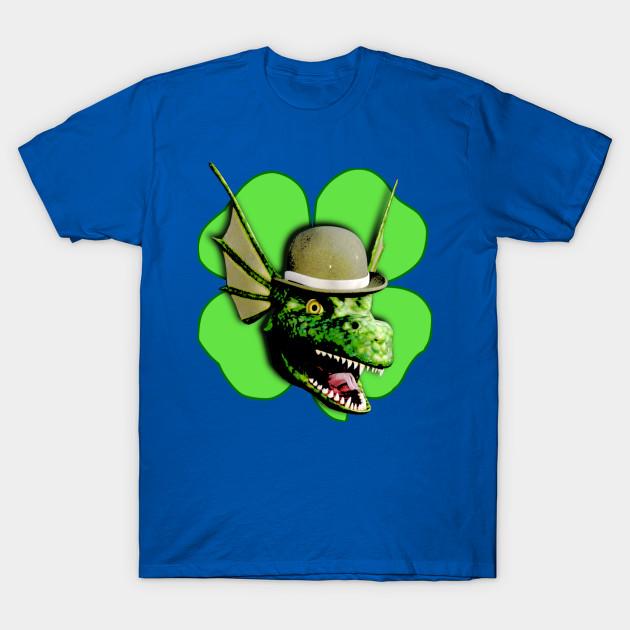 Men Black Print T-shirt Smiling Irish Dragon! No-Cut Transfer Paper Print Cotton Tshirt S королевский синий
