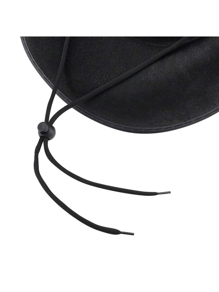 Adult Unisex Red Cowboy Hat Roll Up Brim Fedora Western Stage Performance Hat