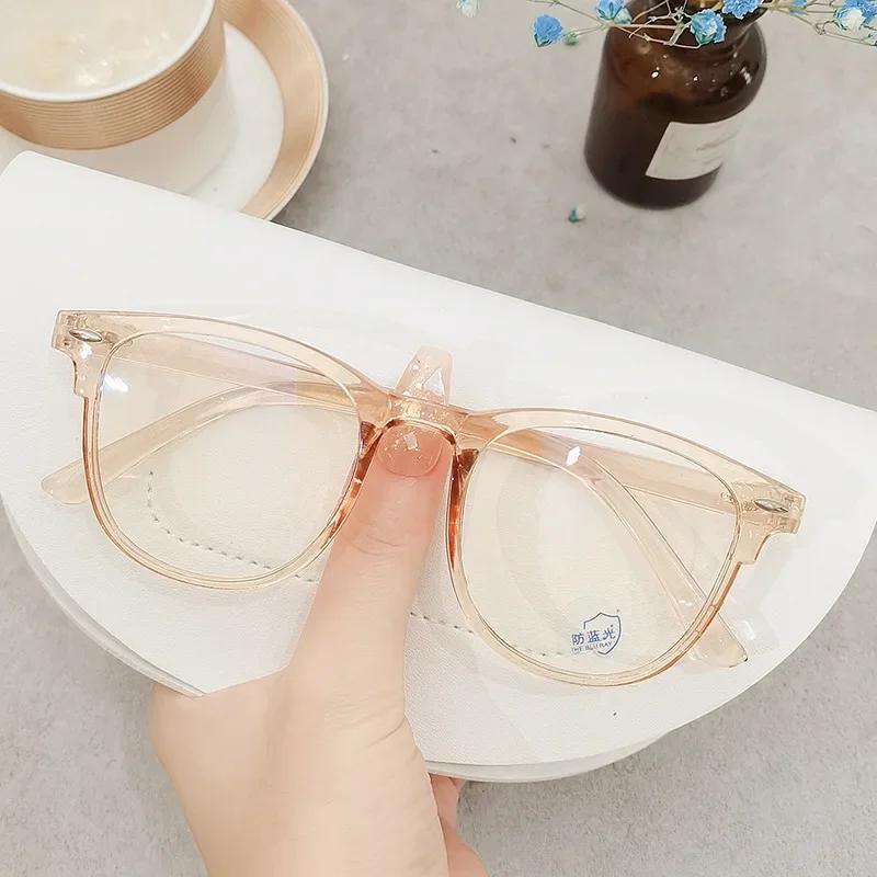 2023 Myopia Glasses Fashion Anti-Blue Glasses For Women And Men Popular Big Square Glasses College Students Nearsighted Oculos
