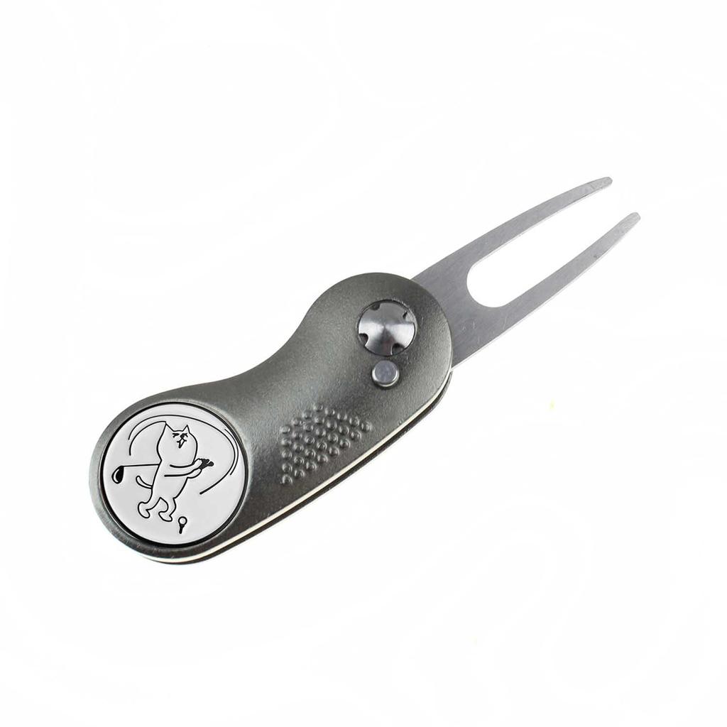CRESTGOLF Golf Marker with Magnet Green Fork Foldable Golf Fork