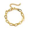 1 Piece Stylish Exquisite 18K Gold Plated 304 Stainless Steel Handmade Link Chain Bracelets For Women Gift 17cm(6.7") long