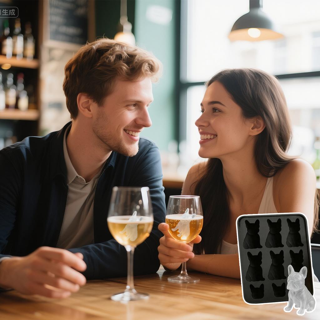 Ice Mold,Molds With Homemade Drink Decoration,Cute Novelty Dog Flexible Ice Maker For Lover,Whiskey Party Drinks,Fun Animal Shape 3D Pops