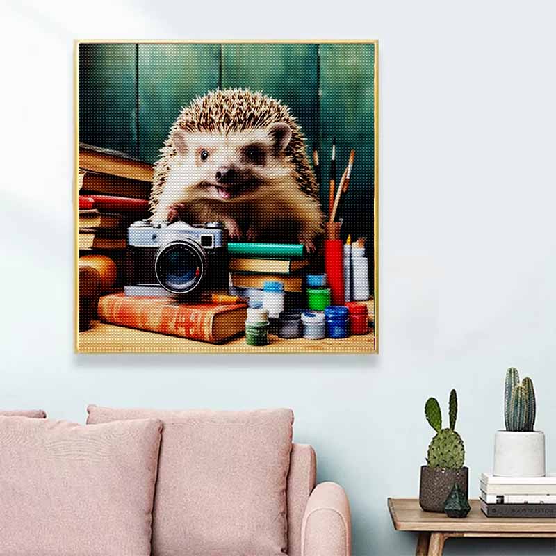 New Arrival 5D DIY Full Circle Diamond Painting "Hedgehog and Book" Embroidery Cross Stitch Home Decor Gift