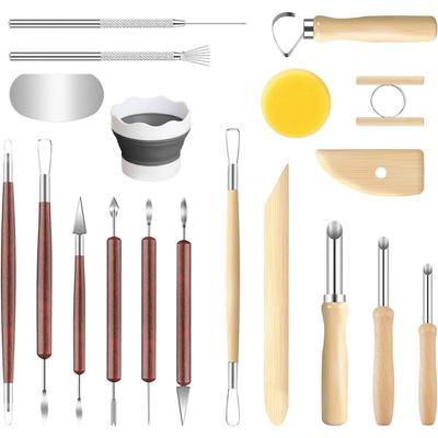 For Craft For Pottery Tools Kit,19 PCS Clay Sculpting Tool For Pottery, Carving, Drawing,Shaping