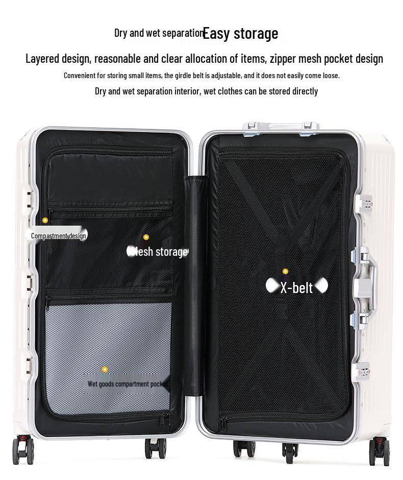 28-inch Women's Multifunctional Travel Suitcase with Charging Port and Large Capacity