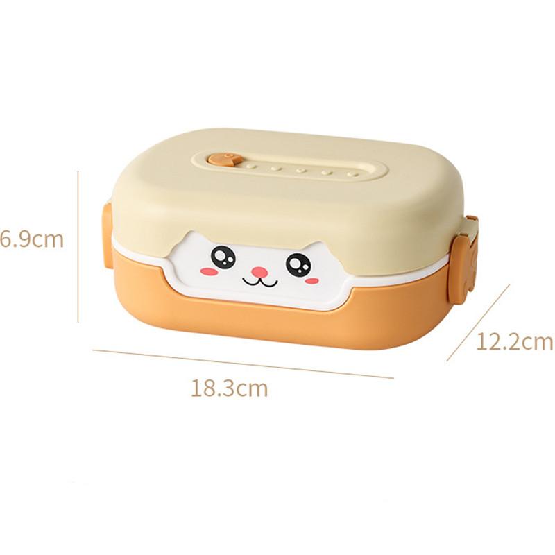 700ml Cartoon Kinder Bento Lunchboxen Auslaufsicherer Lebensmittelbehälter mit Fächern (ohne