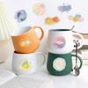 50 Pieces of Watercolor-blended Starry Sky Pet Stickers, Dreamy Colored Ink Planet Transparent Sticker Art