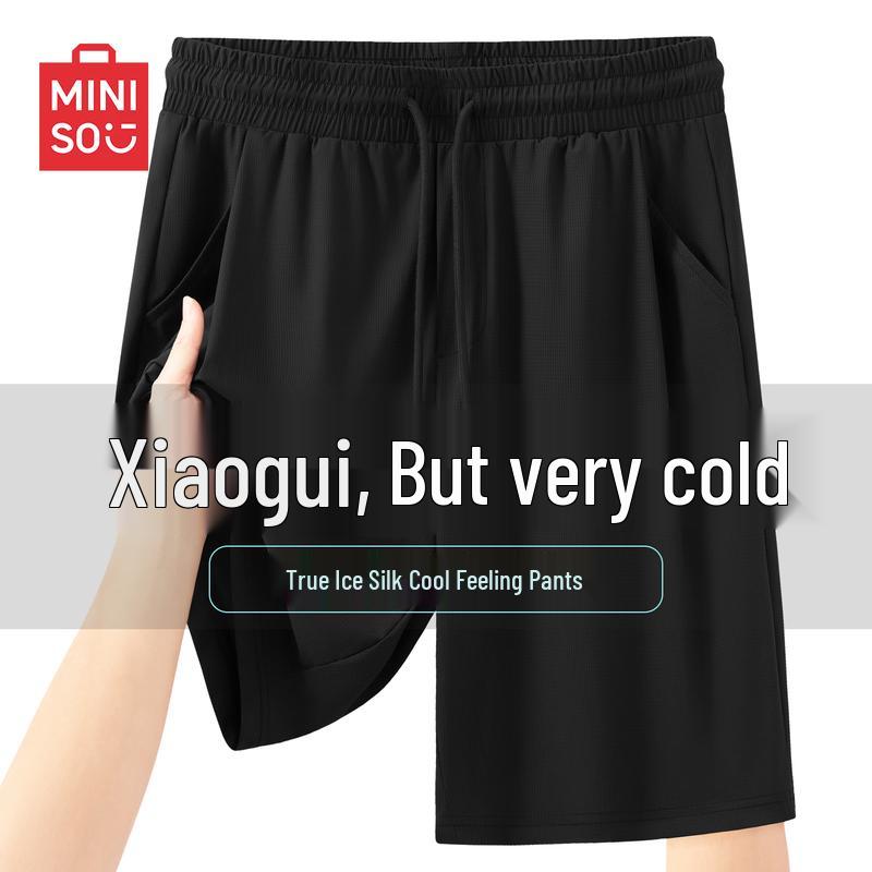 MINISO Men s Ice Silk Quick Dry Sports Shorts 3XL чёрный