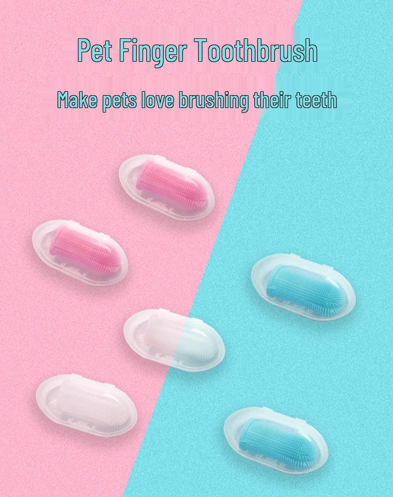 Silicone Finger Sleeve Toothbrush for Pets - Cat & Dog Cleaning, Anti-Cavity