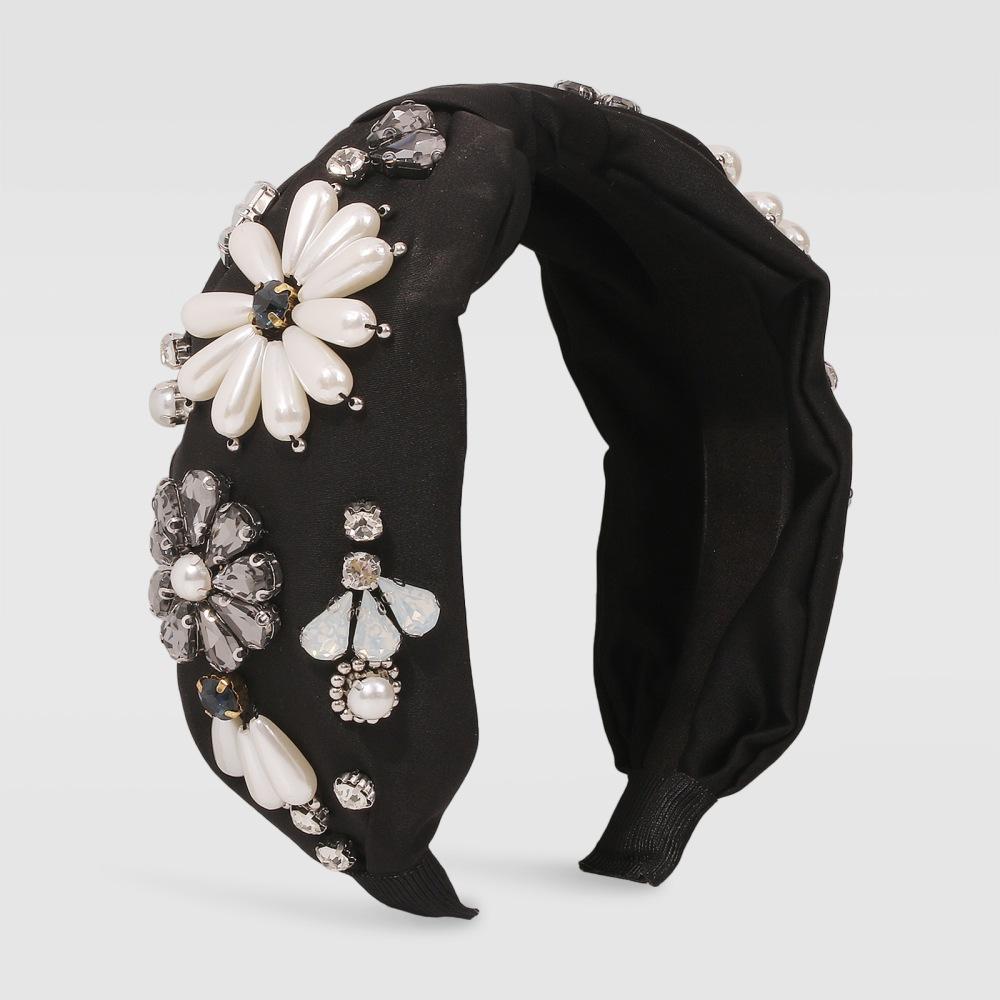 Colorful Rhinestone Headband Middle Knot Turban Hairband For Women Girls Handmade Casual Head Band New Fashion Hair Accessories