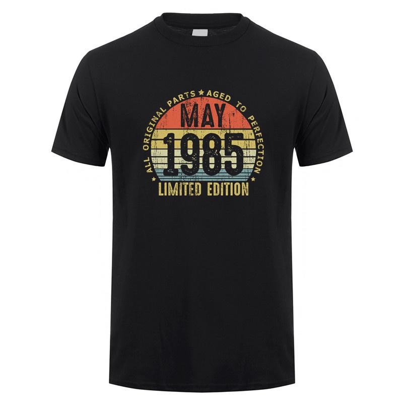 Made In January 1985 T Shirt Short Sleeve Born In March September October Every Month of 1985 Tops 40th Birthday Gift Tee OT037