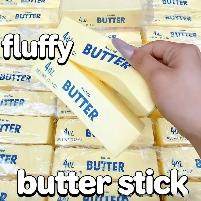 Slow Rising Butter Stick Squeeze Toy Realistic Food Simulation Stress Relief Toy Soft Squishy Fidget Toy for Anxiety Home Decor