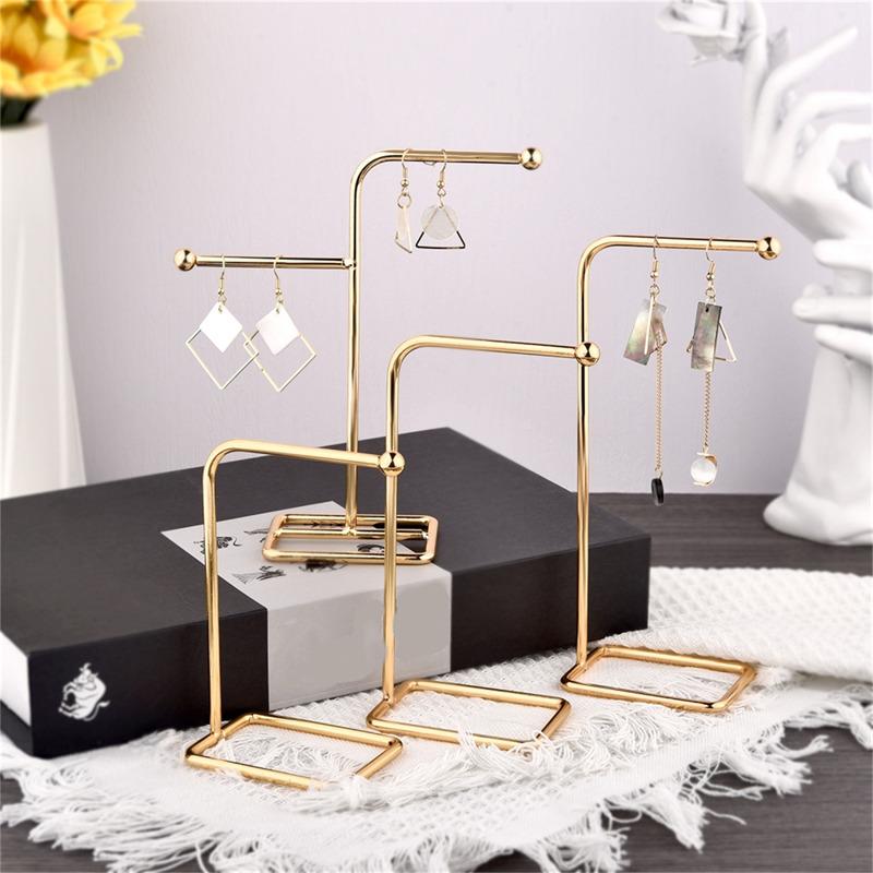 Metal Earring Display Stand For Necklace Handbag Multiple Shapes Jewelry Key Chain Holder
