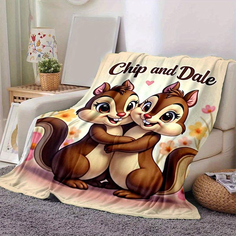 

1pc, Chip and Dale Cartoon Blanket, Seasonal Universal Home Decoration Blanket, Throw, for Decorating Your Own Sofa and Living Room, Super S 100x150cm