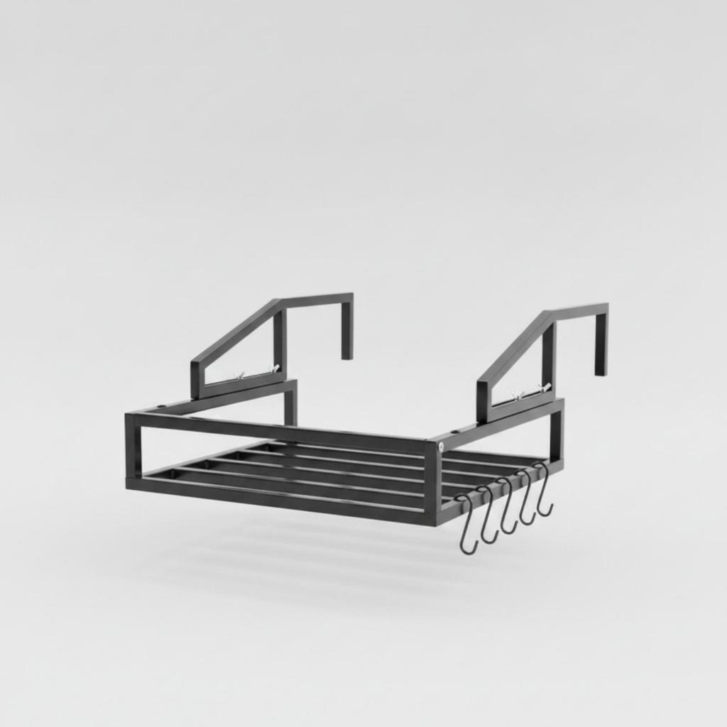 Balcony Drainage Rack WallMounted Hanging with Guard Rails SpaceSaving Railing Organizer for