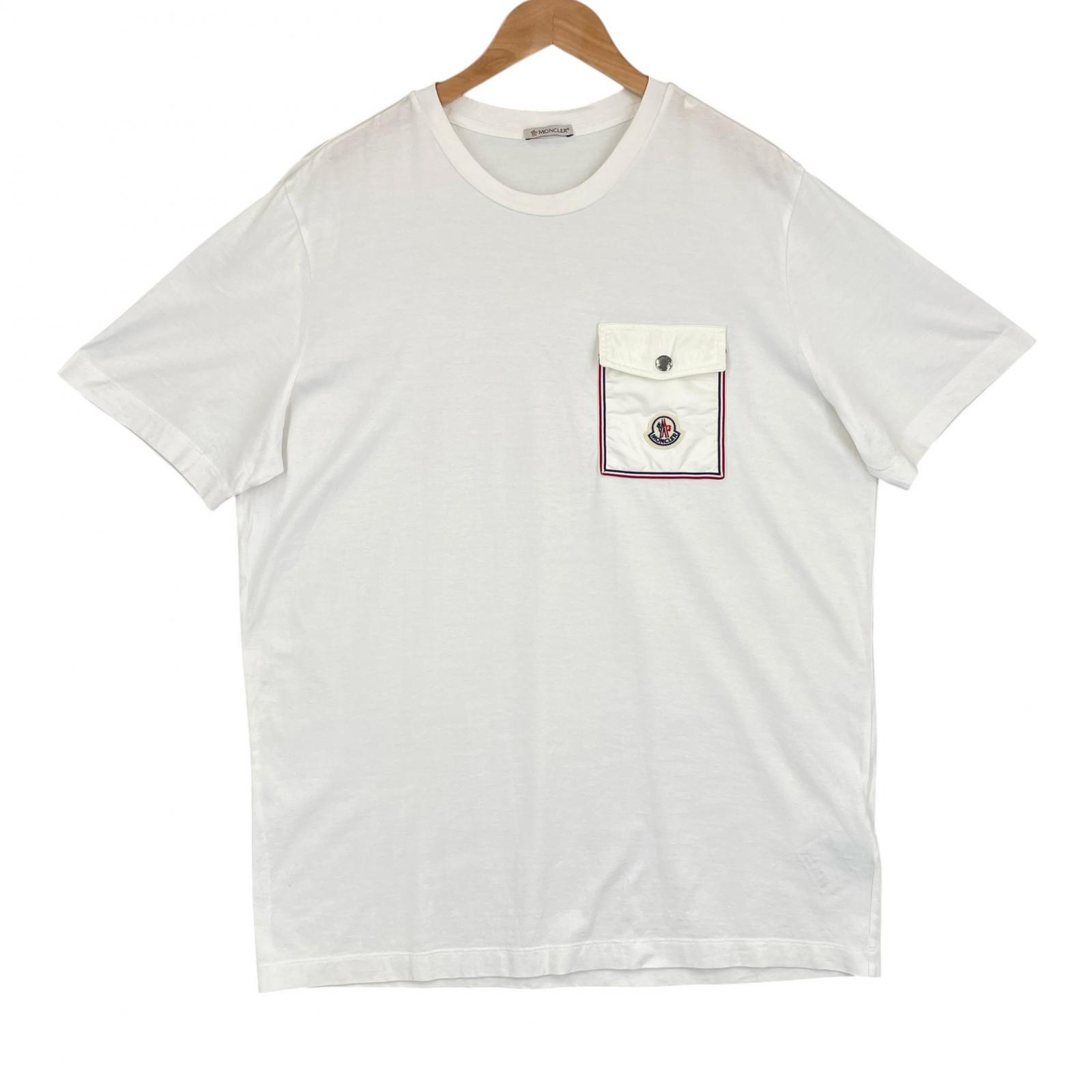 MONCLER L MENS Short Sleeve T-shirt White Authentic Model C-SCOM-21-36838 L белый