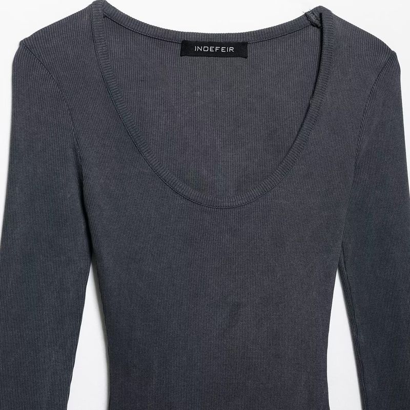 Kaslead New Women Clothes Western Style Fashion Washing Effect Laminated Decoration Dress 0085300