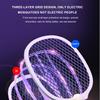 2 In 1 Bug Zapper Electric Fly Swatter Rechargeable Mosquitoes Swatter Handheld Powerful Fly Zapper Racket for Outdoor