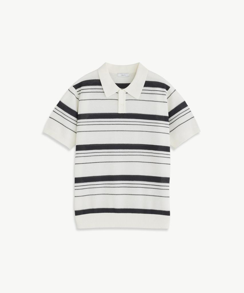 STCO Diems Ice Touch Striped Short Sleeve Knit_White (Classic Fit)_Dktxb15Ctw
