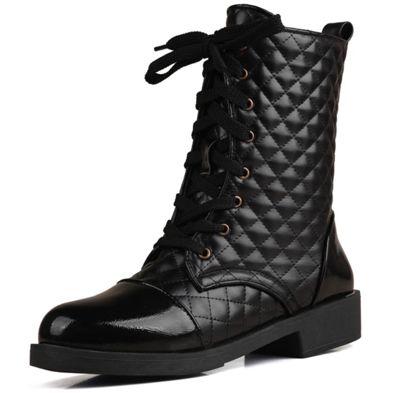 

Элегантные женские ботильоны на шнуровке 2024 Весенне-зимняя мода Низкий каблук Черный Белый Короткие ботинки Резиновая обувь Женские Удобные 39 чёрный