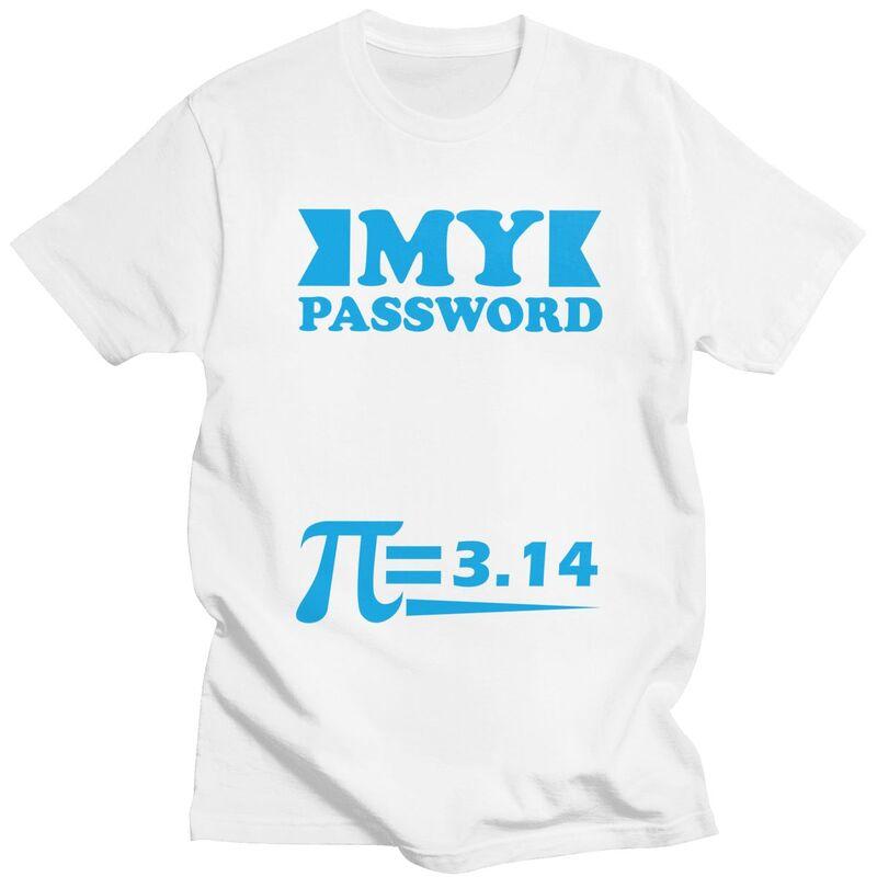 Custom Mens My Password Is The Last 8 Digits Of Pi T Shirts Short Sleeve Cotton Tshirt Casual Math Teacher Gift Tees Clothing