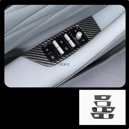 For Geely Galaxy E8 2024 + Car Styling Carbon Fibre Interior Rear Air Vent Outlet Gear Shift Window Control Panel Cover Sticker