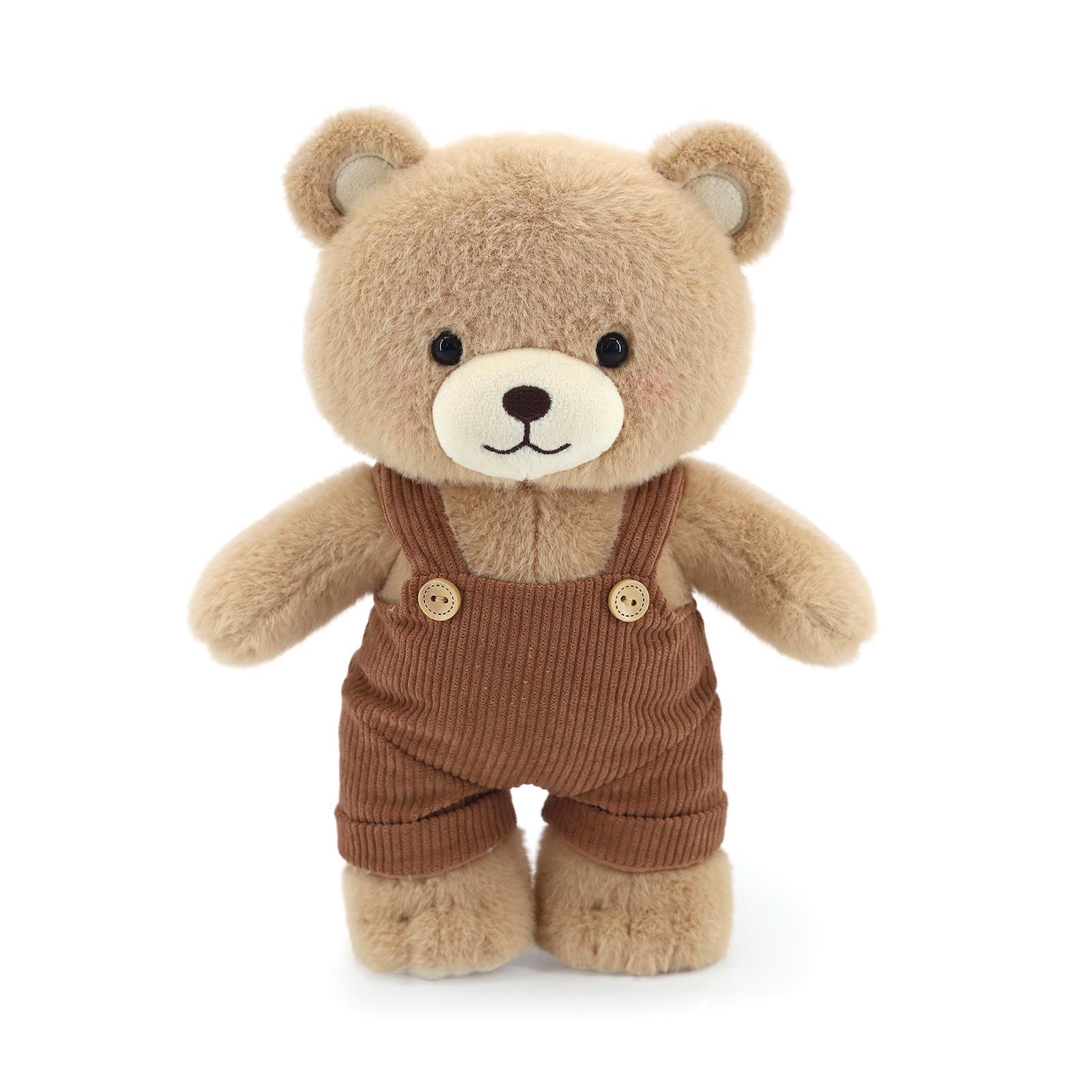 

Corduroy Overalls Bear Plush Toy Duo - Hugging Figurine Birthday Gift 30cm