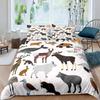 Kids Cartoon Animal Zebra Giraffe Fox Kangaroo King Queen Duvet Cover Boy Girl Rabbit Wildlife Bedding Set Polyester Quilt Cover