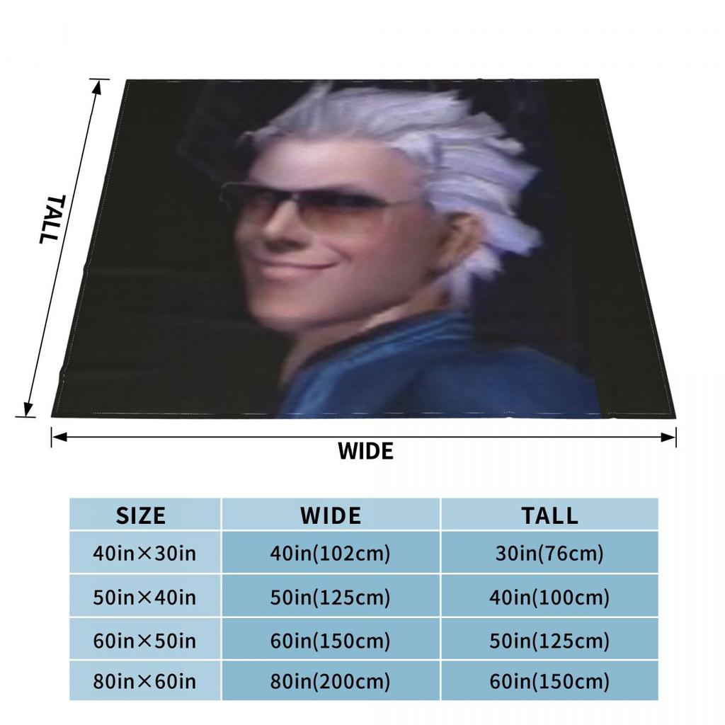 Vergil From The Devil May Cry Series Blanket Warm Flannel Throw Blanket Bedspread for Bed Living room Picnic Travel Home Sofa