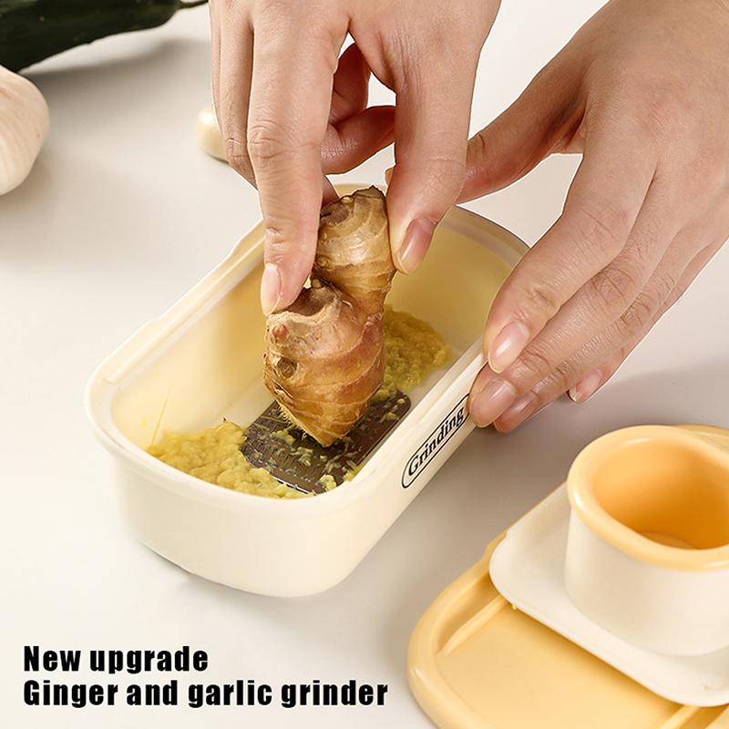 Garlic Cutter Manual Cucumber Slicer Stainless Steel Multifunctional Kitchen Gadget Compact Garlic Mincer Ginger Grater