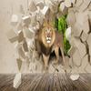 Lion From Stone Wall Mural Background Graphic Wallpaper For Living Room Bedroom 3d Wallpapers