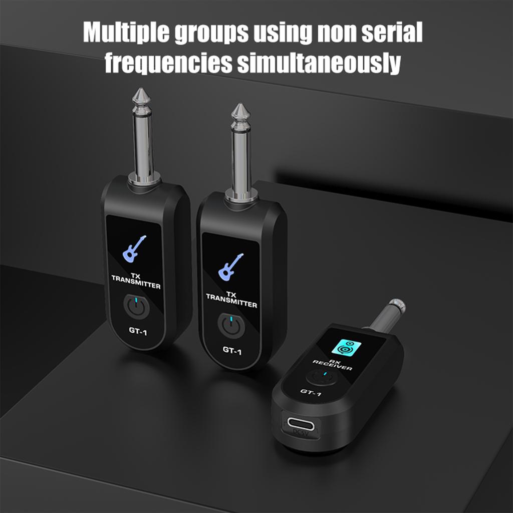 2.4G Wireless Guitar Audio Transmitter Receiver with Precise Sound Rechargeable Digital Guitar System for Electric Guitar Bass