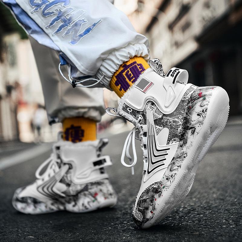 

Утепленные теплые светящиеся большие зимние ботинки мужские ботинки спортивная обувь Северо-восточный хлопок высокие Джинцзян бархат толстая подошва сноубутсы 45 белый