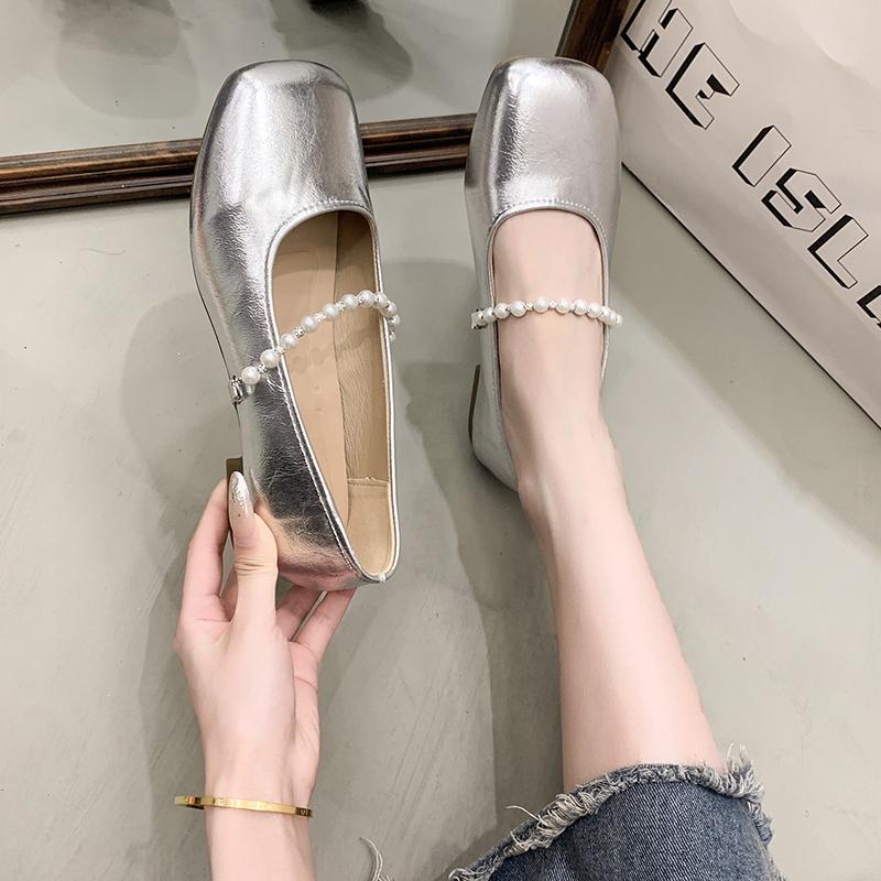 Fashion Square Toe Shoes Woman Flats Modis Dress Summer New 2025 Mary Janes Shoes Woman 2025 Modis Square Toe Female Footwear New Cute S