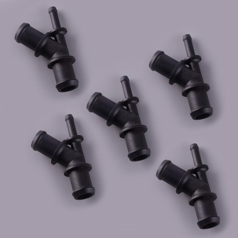 

5Pcs Universal Car 3 Way Y Heater Hose Fitting Pipe Barb Water Connector Adapter Black Plastic
