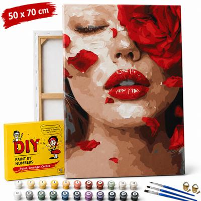 Picture for Painting by Numbers with Frame Rose Petals 50x70