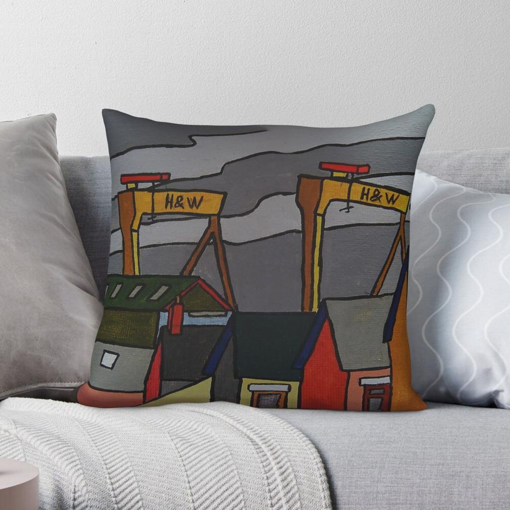 Samson And Goliath Cranes Square Pillowcase Polyester Linen Velvet Pattern Zip Decor Throw Pillow Case Sofa Cushion Cover